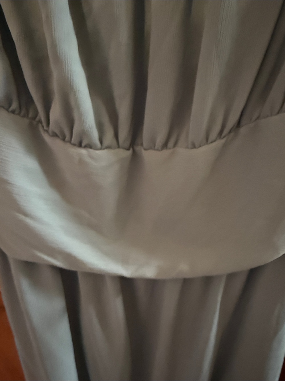 NWOT Puff-Sleeve Long Sleeve Mini Dress in Light Sage with open back and bow - Picture 3 of 8